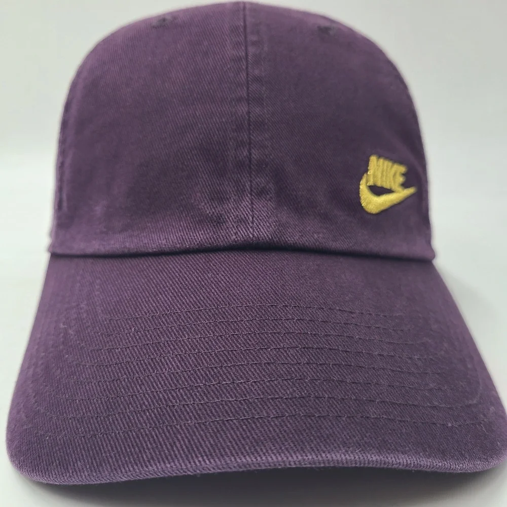 Nike Hat Strapback (Fits Small) Purple Gold Heritage86 Swoosh Logo Casual Cotton